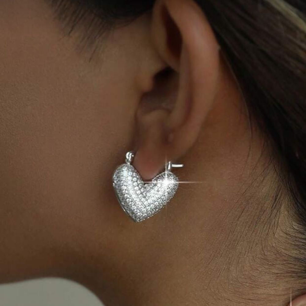 Diamond Heart Earrings N1717